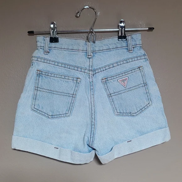 Vintage Girl's Guess Y2K Denim Cuffed Shorts - Picture 1 of 9